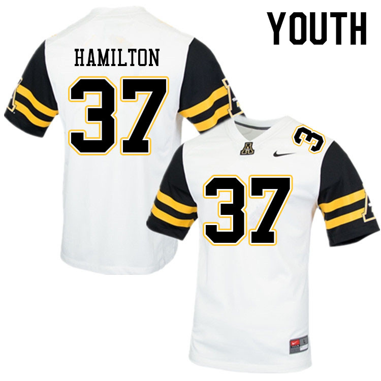 Youth #37 Andre Hamilton Appalachian State Mountaineers College Football Jerseys Sale-White